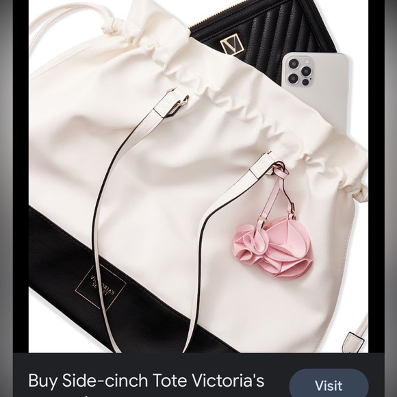 NEW Victoria’s Secret Side Cinch Tote Bag Purse VS - Picture 5 of 7